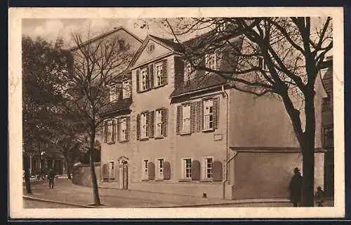 AK Weimar / Thür., Schillerhaus mit Strassenpartie