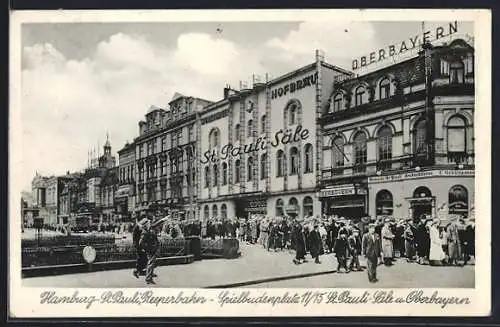 AK Hamburg-St. Pauli, Spielbudenplatz, St. Pauli-Säle und Oberbayern