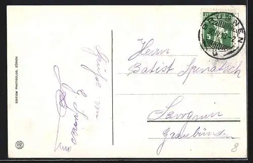 AK Seelisberg, Rütli mit Rütlistein und Berghütte über dem Urnersee