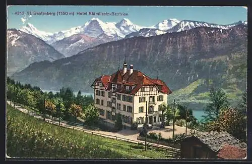 AK St. Beatenberg, Hotel Blümlisalp-Beatrice mit Gebirgspanorama