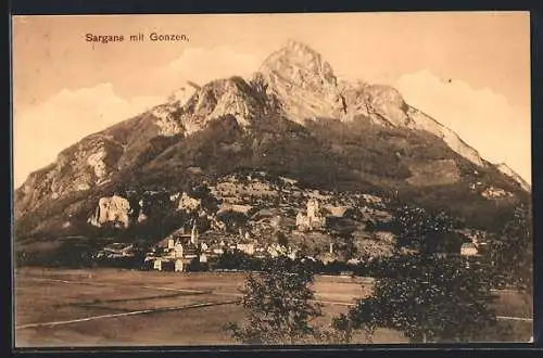 AK Sargans, Ortspartie mit Gonzen