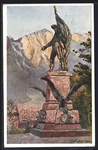 Künstler-AK E.F. Hofecker: Innsbruck, Andreas Hofer-Monument