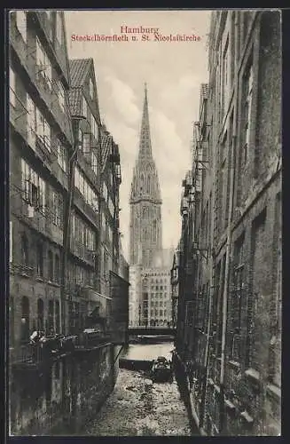 AK Alt-Hamburg, Steckelhörnfleth und St. Nicolaikirche