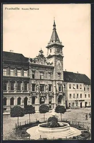 AK Prachatitz, neues Rathaus