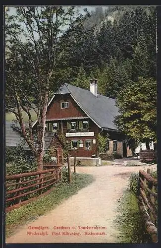 AK Mürzsteg, Gamsjäger, Gasthaus und Touristenhaus