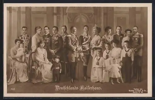 Foto-AK Deutschlands Kaiserhaus von Preussen mit Urengel