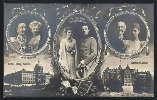 AK Vermählung von Prinzessin Viktoria Luise von Preussen & Prinz Ernst August von Hannover