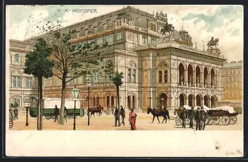 Lithographie Wien, Stadtleben am Oper