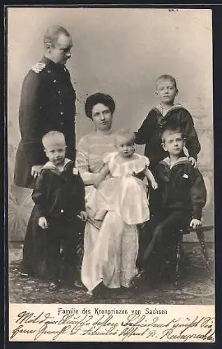 AK Kronprinz Friedrich August mit Familie