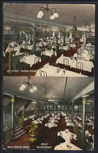 AK New York, NY, Rigg`s Restaurant, 43-47 West 33rd St, main and upstairs dining rooms