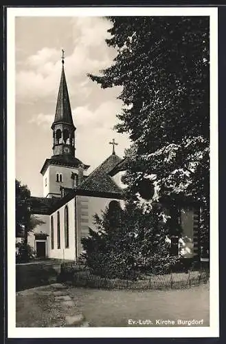 AK Burgdorf / Hannover, Blick zur Ev.-Luth. Kirche