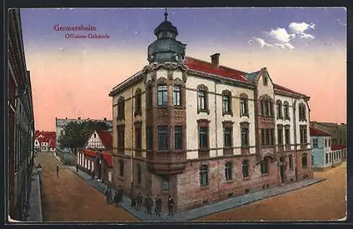 AK Germersheim, Ansicht vom Offiziers-Gebäude