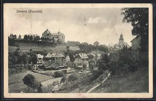 AK Simmern / Hunsrück, Teilansicht der Ortschaft