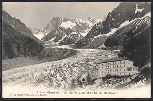 AK Chamonix, La Mer de Glace et l`Hôtel du Montanverg