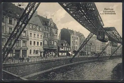 AK Barmen, Schwebebahn a. d. Wertherstrasse