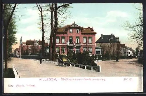 AK Hillegom, Stationsweg en Haarlemmerweg