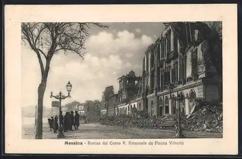 AK Messina, Rovine del Corso V. Emanuele da Piazza Vittoria, Erdbeben