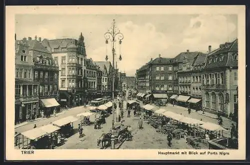 AK Trier, Hauptmarkt mit Blick auf Porta Nigra