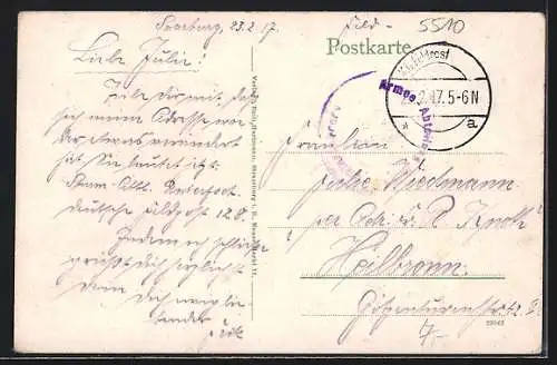 AK Saarburg, Gesamtansicht, Eisenbahn