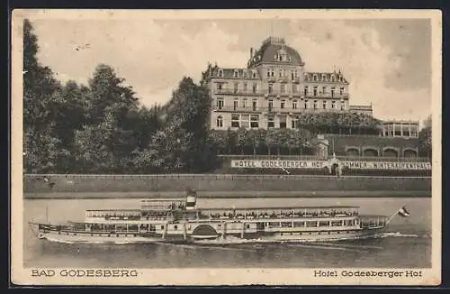 AK Bad Godesberg, Hotel Godesberger Hof und Dampfer