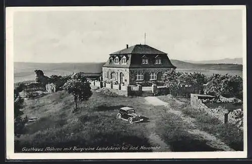 AK Möhren, Gasthaus Möhren mit Burgruine Landskron