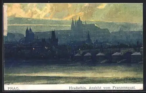 Künstler-AK Jaroslav Setelik: Prag, Hradcin Panorama