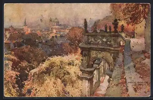 Künstler-AK Jaroslav Setelik: Prague, Vue du jardin de Fürstenberg