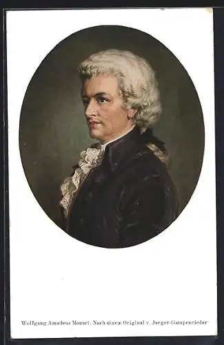 Künstler-AK Wolfgang Amadeus Mozart im Portrait nach Jaeger-Gampenrieder