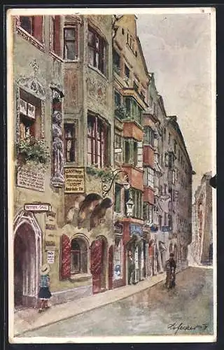 Künstler-AK E. F. Hofecker: Innsbruck, Hofgasse