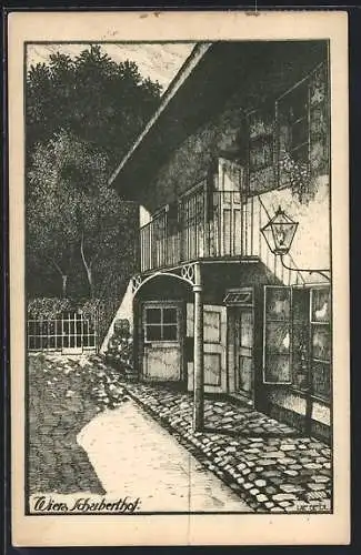 Künstler-AK Ulf Seidl: Wien, Schuberthof