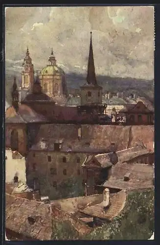 Künstler-AK Jaroslav Setelik: Prag, Kleinseitner Türme