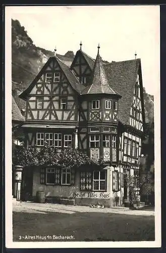 AK Bacharach, Blick auf Gasthaus Altes Haus