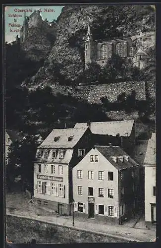 AK Oberstein a/Nahne, Schloss und Felsenkirche