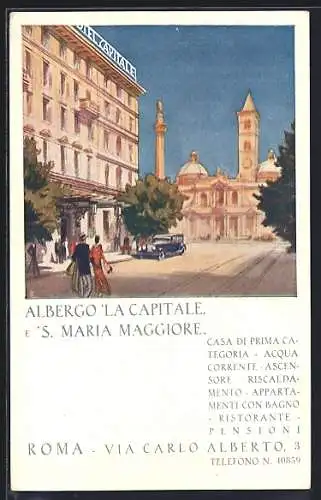 AK Roma, Albergo La Capitale e S.Maria Maggiore