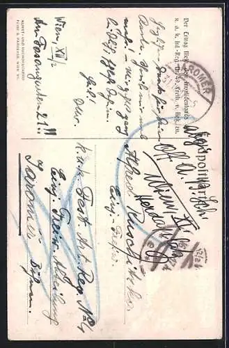 AK Chwascice, Ansicht des Hesser-Denkmals