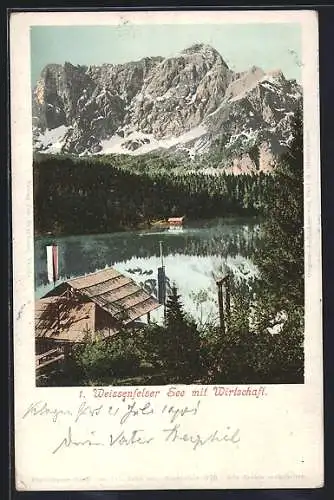 AK Tarvis, Weissenfelser See, Gasthof am Seeufer