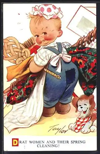 Künstler-AK Arnold Taylor: Pauvres femmes que nous sommes...A nous tout le nettoyage