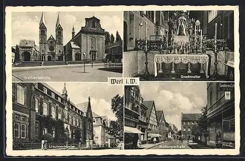 AK Werl, Wallfahrtskirche, Gnadenaltar, Ursulinenkloster, Walburgisstrasse