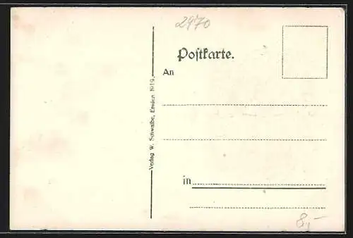 Lithographie Eala frya Fresena!, Wappen von Ostfriesland und Ostfiesenlied