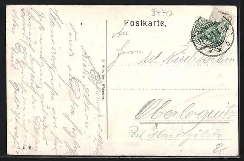 AK Eschwege, Hessen-Denkmal, Kgl. Amtsgericht, Krieger-Denkmal, Bismarckturm, Postamt