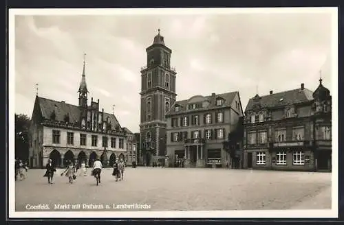 AK Coesfeld, Markt mit Rathaus u. Lambertikirche