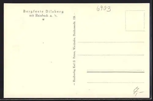 AK Rainbach a. N., Teilansicht mit Blick zur Bergfeste Dilsberg