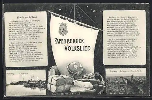 AK Papenburg, Hafenpartie, Papenburger Volkslied, Partie aus dem Moor