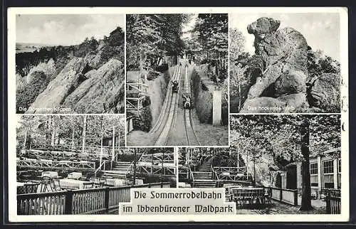 AK Ibbenbüren, Die Sommerrodelbahn im Ibbenbürener Waldpark, Das hockende Weib, Die Dörenther Klippen