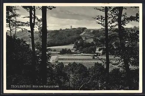 AK Tecklenburg, Panoramablick zum Bismarckturm