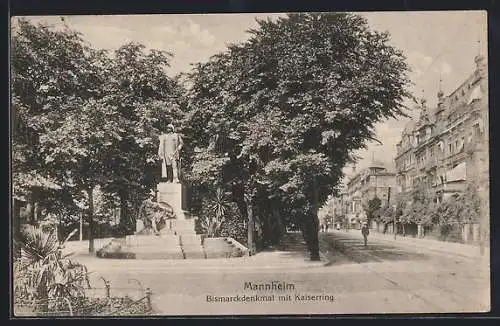 AK Mannheim, Bismarckdenkmal mit Kaiserring