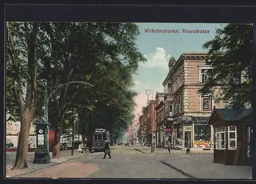 AK Wilhelmshaven, Roonstrasse & Strassenbahn