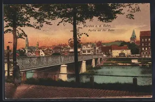 AK Werden a. Ruhr, Ortsansicht mit Ruhr