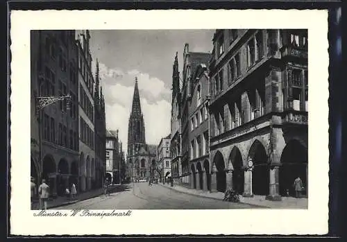 AK Münster i. W., Strasse am Prinzipalmarkt