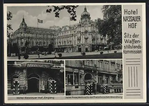 AK Wiesbaden, Hotel Nassauer Hof, Hotel Rose